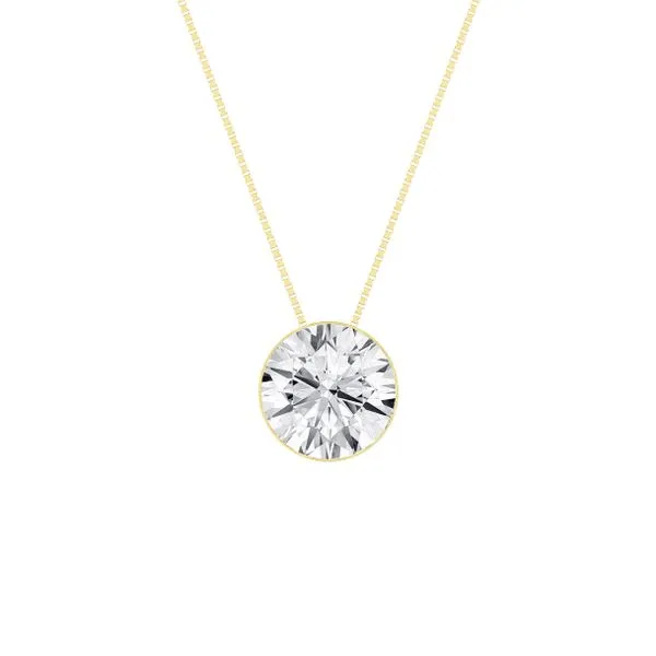 Seamless™ 1.00ct Lab Grown Diamond Solitaire Pendant – 14K White Gold Miner's Den Jewelers Royal Oak, MI