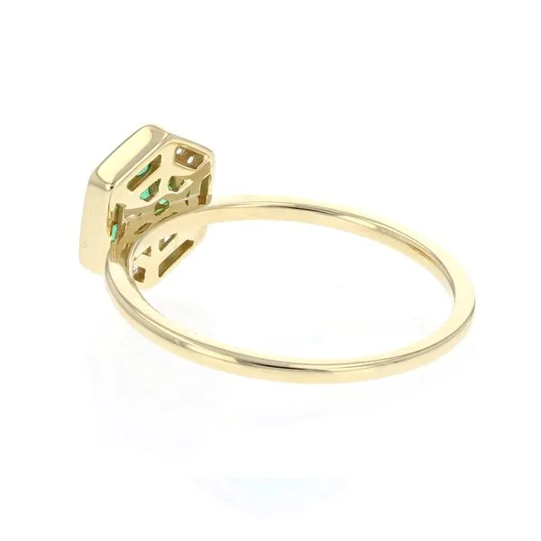 Emerald & Diamond Cluster Halo Ring