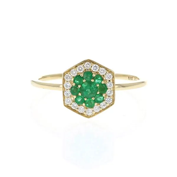 Emerald & Diamond Cluster Halo Ring similar item image