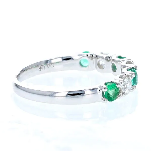 Emerald & Diamond Band Image 2 Miner's Den Jewelers Royal Oak, MI