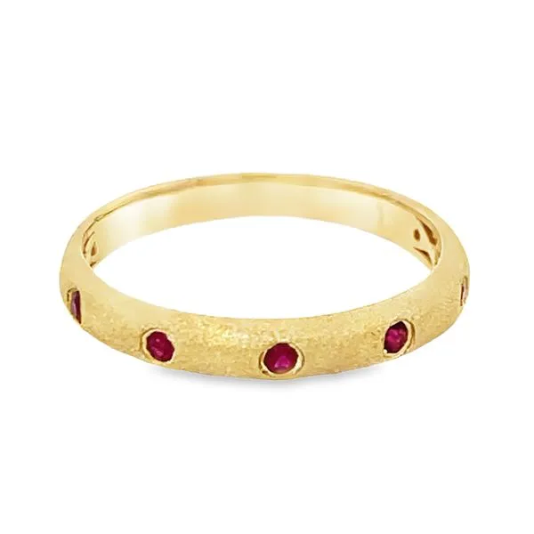 Satin Ruby Bezel Ring
