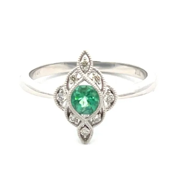 Emerald & Diamond Vintage Style Ring