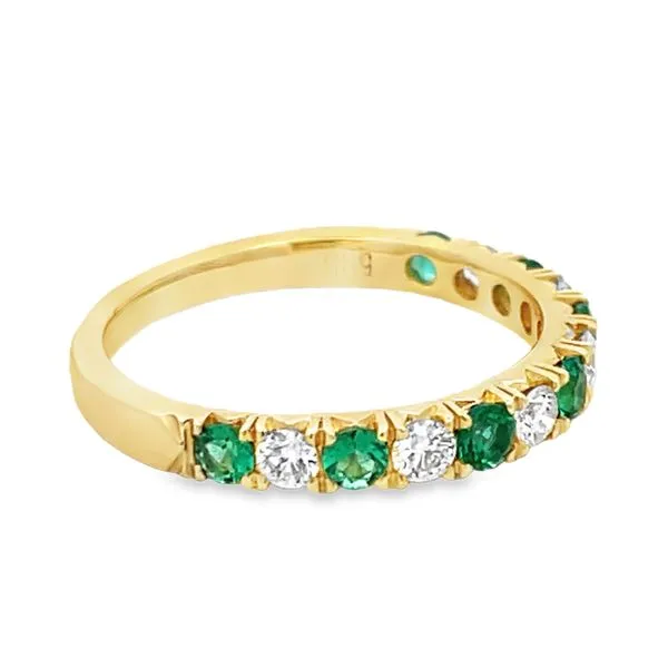 Emerald & Diamond Band Image 2 Miner's Den Jewelers Royal Oak, MI