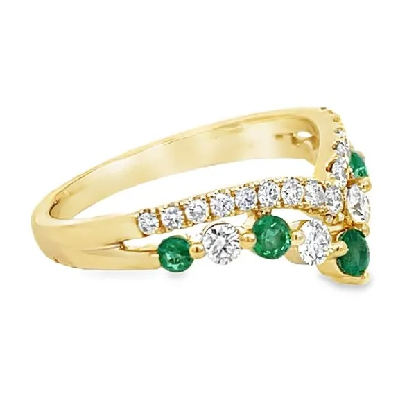 Emerald & Diamond Tiara Style Ring