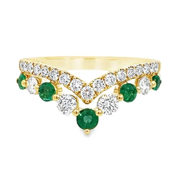 Emerald & Diamond Tiara Style Ring