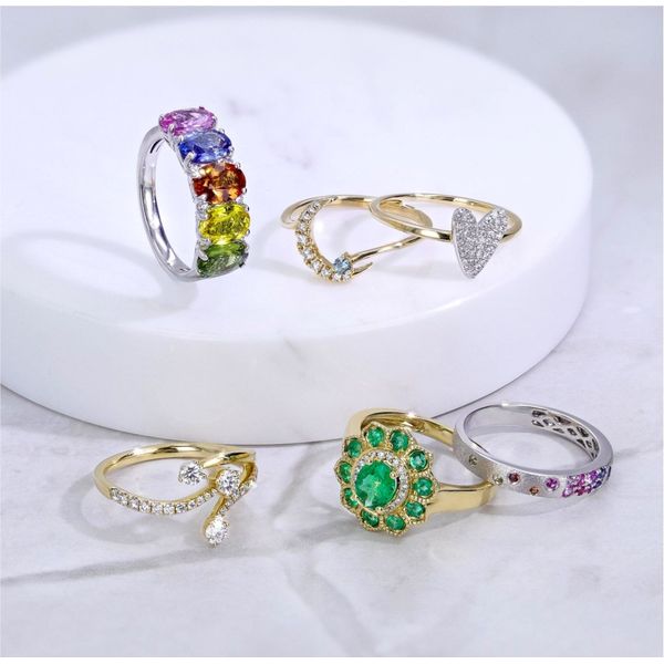 Montana Sapphire Celestial Moon Ring Image 3 Miner's Den Jewelers Royal Oak, MI