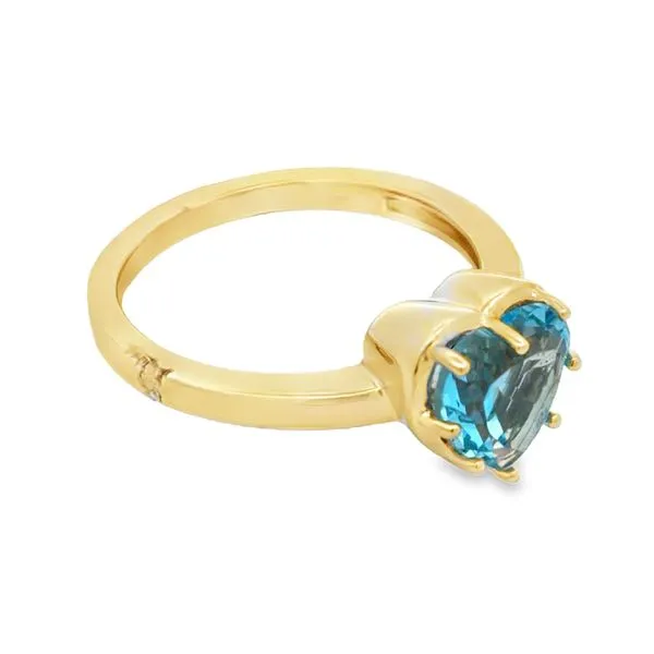 Blue Topaz 8mm Heart Shape Ring Image 2 Miner's Den Jewelers Royal Oak, MI