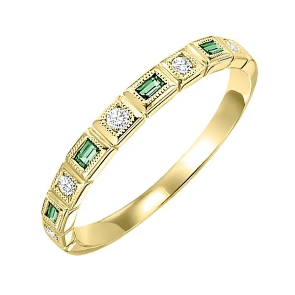Emerald & Diamond Stacking Fashion Band