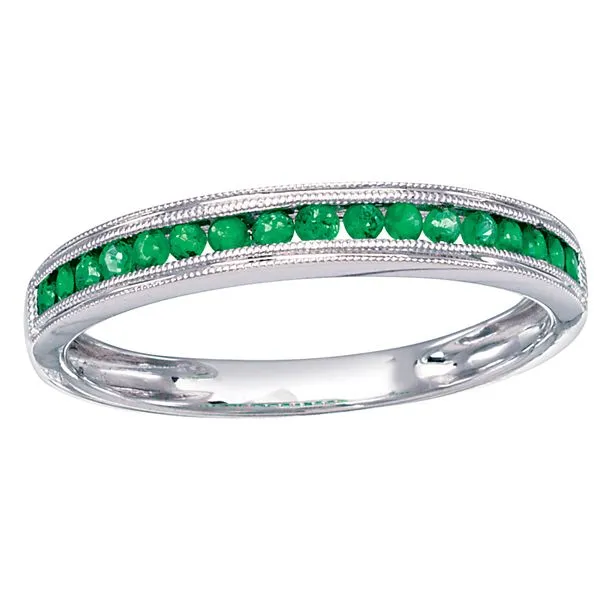 Emerald Channel Set Stacking Band
