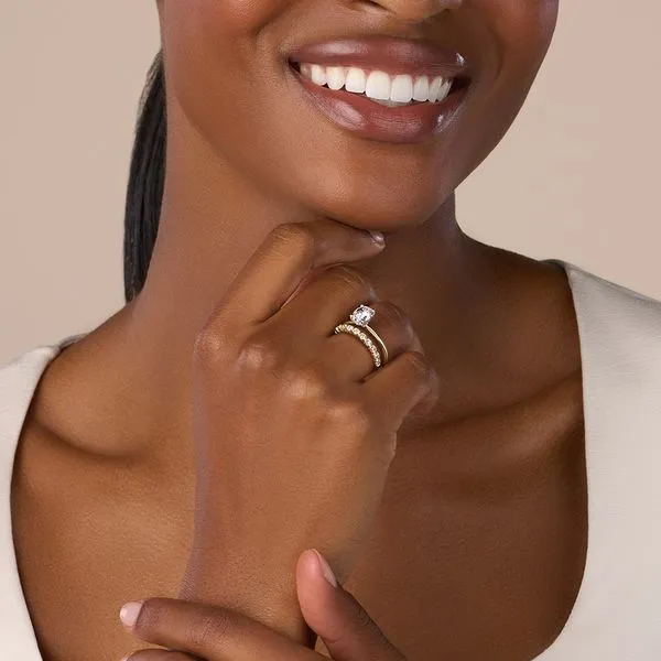 Milgrain Bezel Set Stackable Band