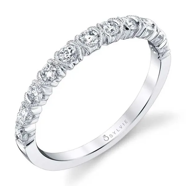 Milgrain Bezel Set Stackable Band