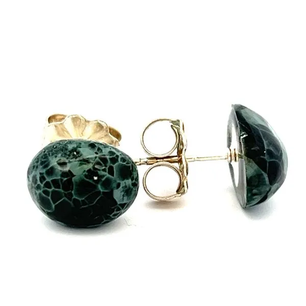 Michigan Greenstone Earrings (Chlorastrolite) Miner's Den Jewelers Royal Oak, MI