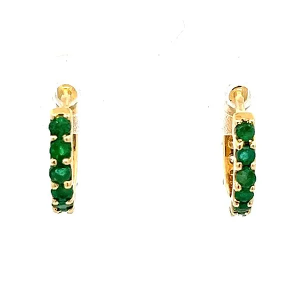 Emerald & Diamond Reversible Huggie Earrings