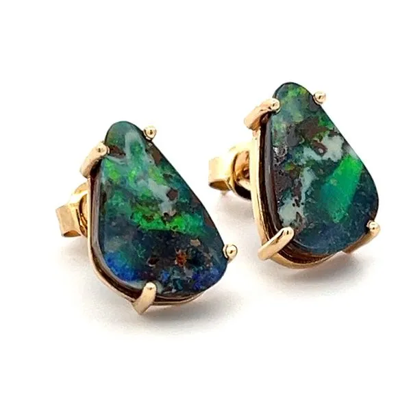 Freeform Boulder Opal Earrings Miner's Den Jewelers Royal Oak, MI
