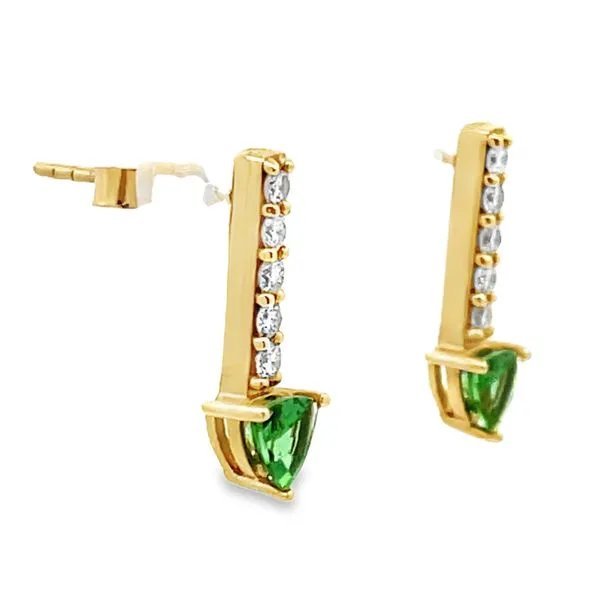 Tsavorite Garnet & Diamond Earrings Image 2 Miner's Den Jewelers Royal Oak, MI