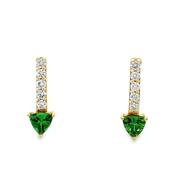 Tsavorite Garnet & Diamond Earrings Miner's Den Jewelers Royal Oak, MI