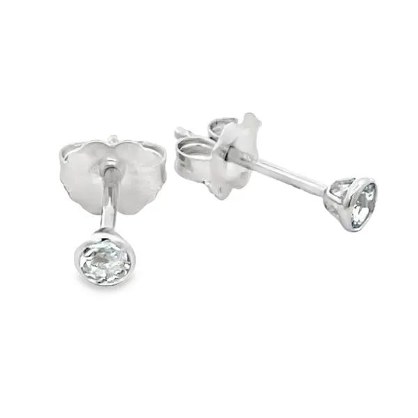 Aquamarine Bezel Stud Earrings Miner's Den Jewelers Royal Oak, MI