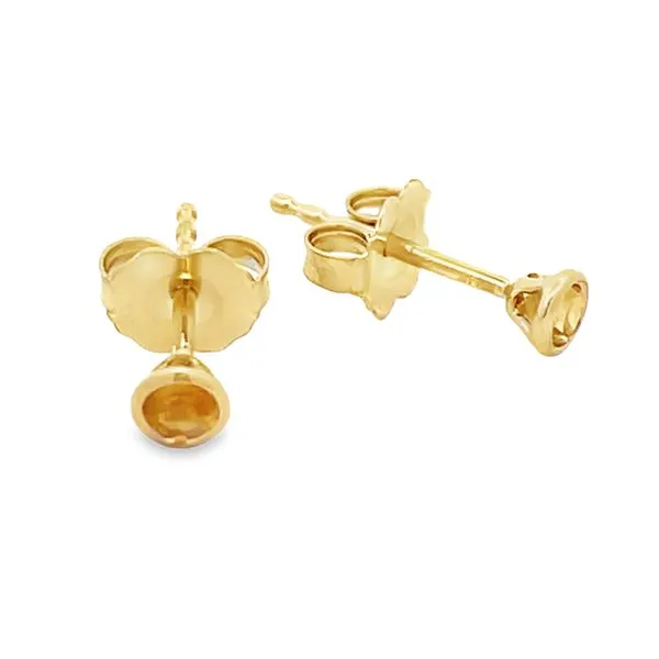 Citrine Bezel Stud Earrings Miner's Den Jewelers Royal Oak, MI