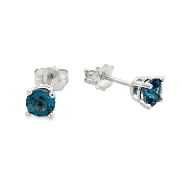 4mm London Blue Topaz Stud Earrings Miner's Den Jewelers Royal Oak, MI