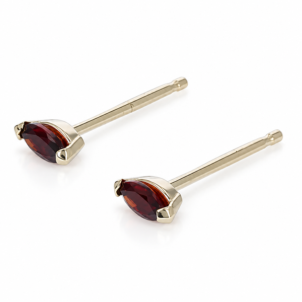 Petite Marquise Cut Garnet Studs Miner's Den Jewelers Royal Oak, MI
