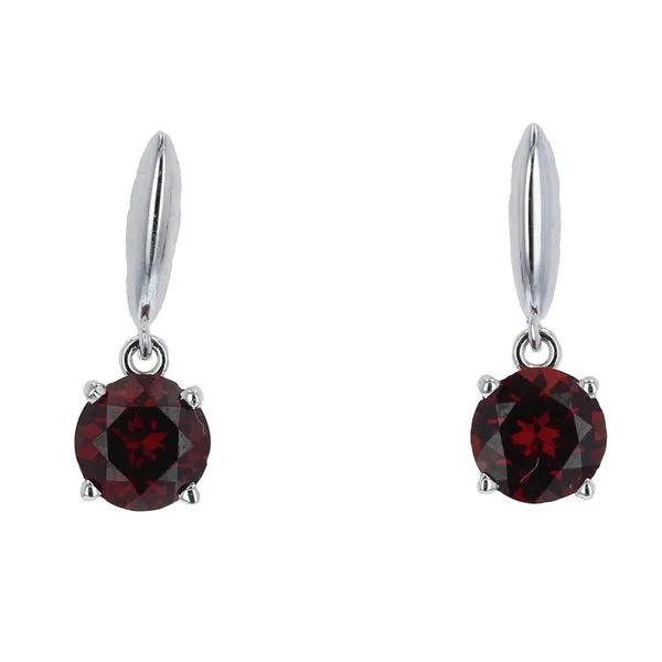 6mm Garmet Drop Earrings