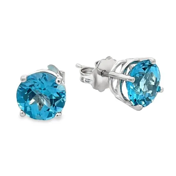 Blue Topaz Stud Earrings