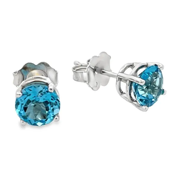 Blue Topaz Stud Earrings