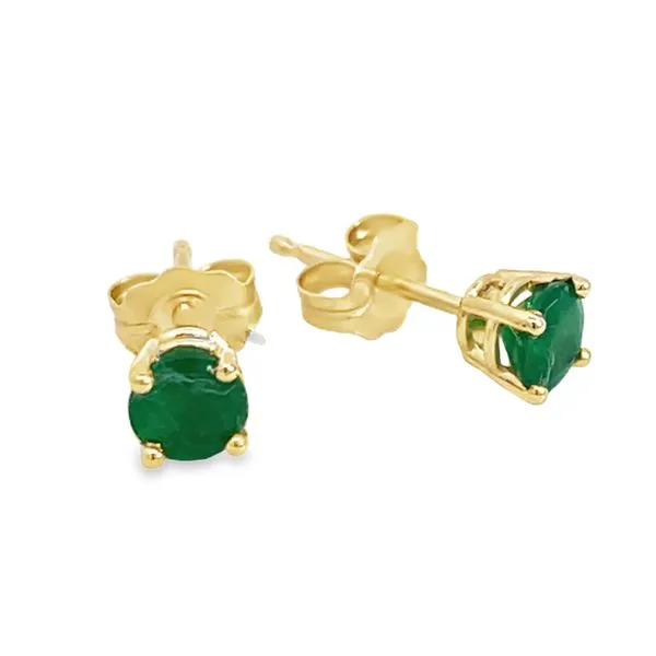 4MM Emerald Stud Earrings