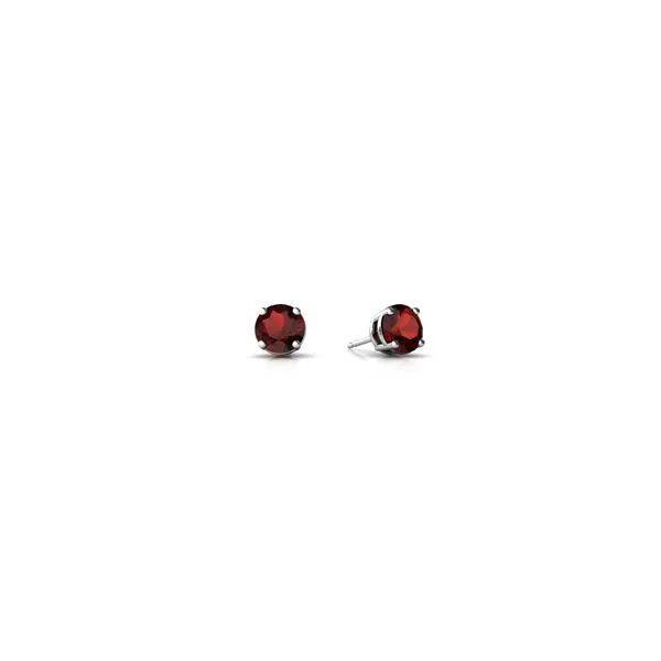 Sterling Silver 5mm Garnet Earrings