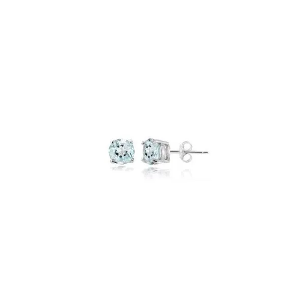 Sterling Silver 5mm Aquamarine Earrings