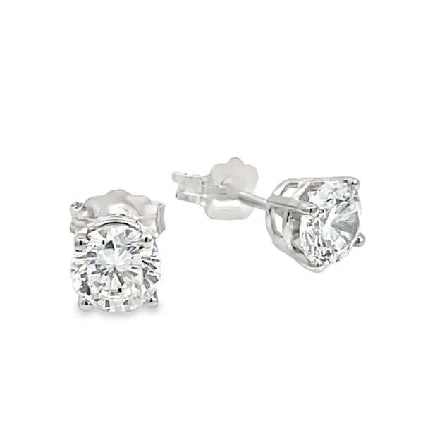 Sterling Silver 5mm Cubic Zirconia Earrings