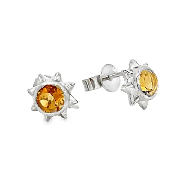 Citrine Sun Post Earrings