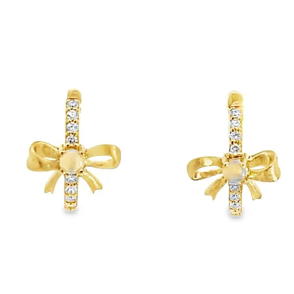 Bow Opal Hoop Earrings