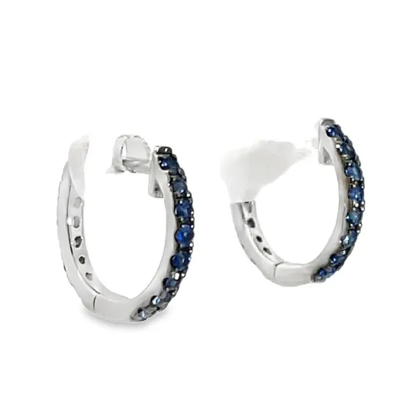 Sapphire & Diamond Reversible Huggies Earrings