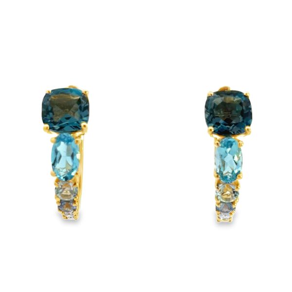 Tapered Ombré Topaz Hoop Earrings Image 3 Miner's Den Jewelers Royal Oak, MI