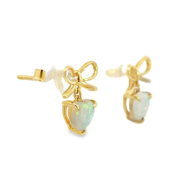 5mm Austrailian Opal Bow Tie Earrings Image 3 Miner's Den Jewelers Royal Oak, MI