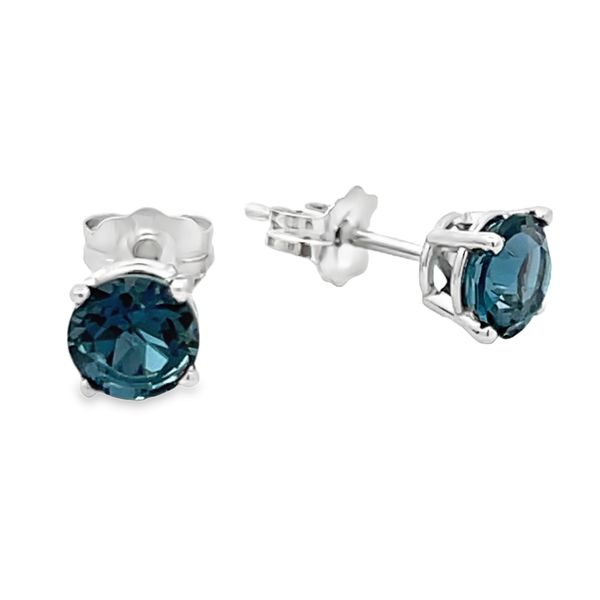 5mm London Blue Topaz Stud Earrings Miner's Den Jewelers Royal Oak, MI