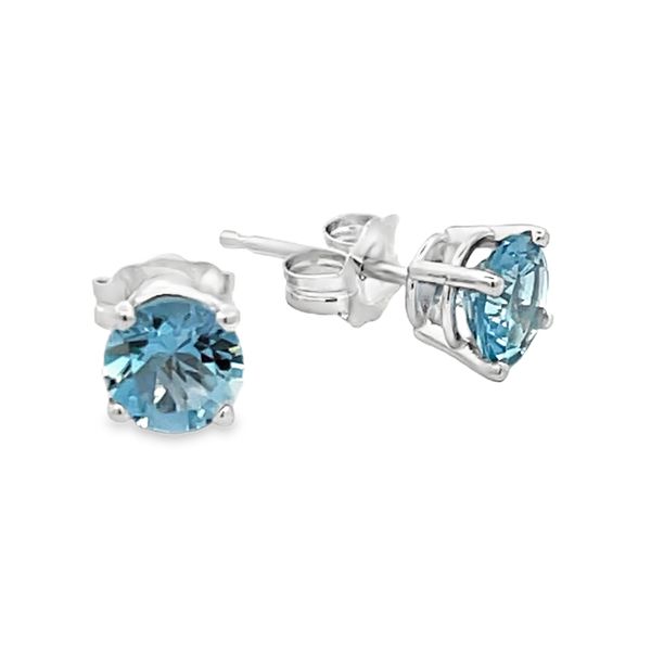 5mm Aquamarine Stud Earrings Miner's Den Jewelers Royal Oak, MI