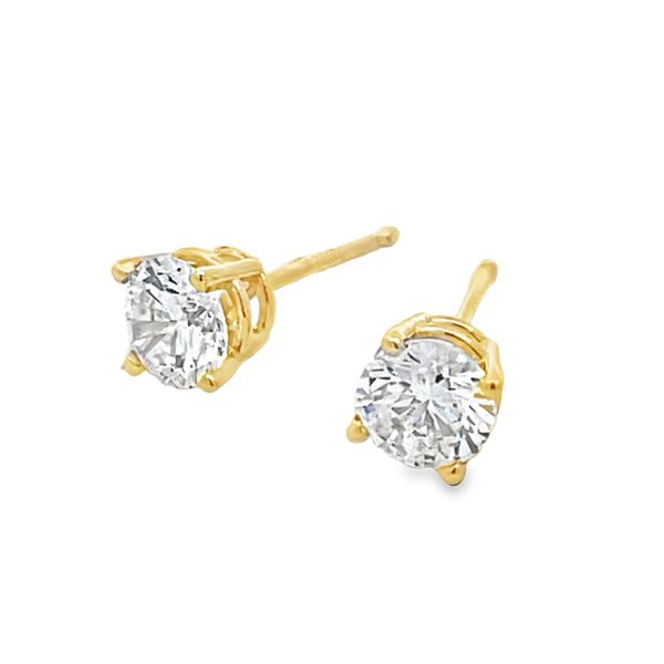 14 Karat Yellow Gold 5mm CZ Stud Earrings Miner's Den Jewelers Royal Oak, MI