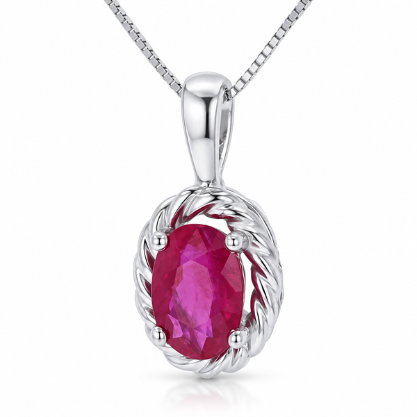 White Gold & Ruby Pendant Miner's Den Jewelers Royal Oak, MI