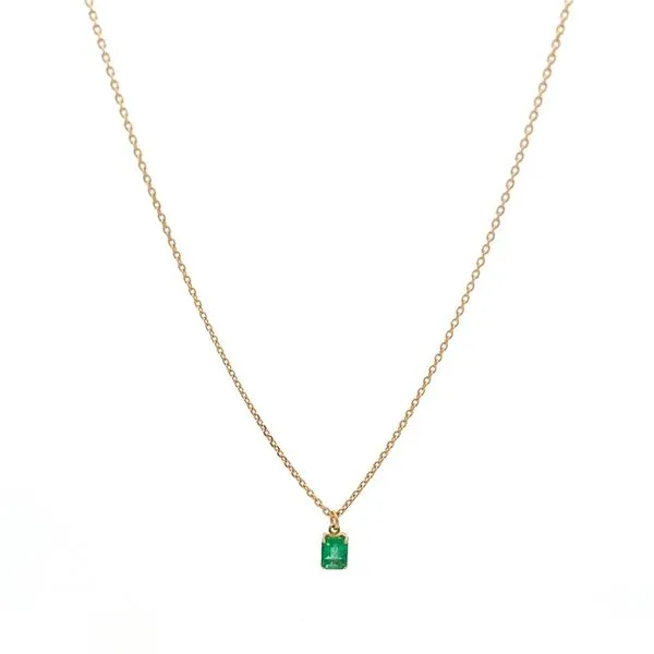 18K & Emerald Solitaire Pendant
