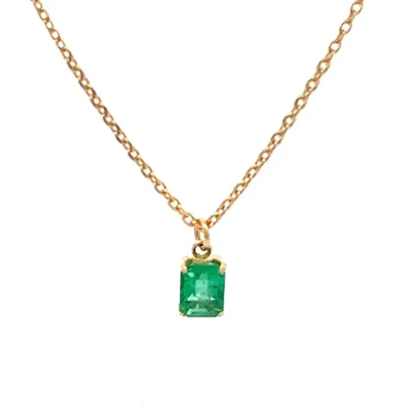 18K & Emerald Solitaire Pendant