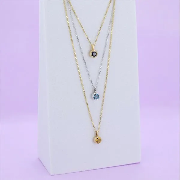 Amethyst Bezel Set Solitaire Necklace Image 3 Miner's Den Jewelers Royal Oak, MI