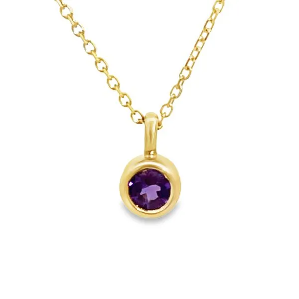 Amethyst Bezel Set Solitaire Necklace Miner's Den Jewelers Royal Oak, MI