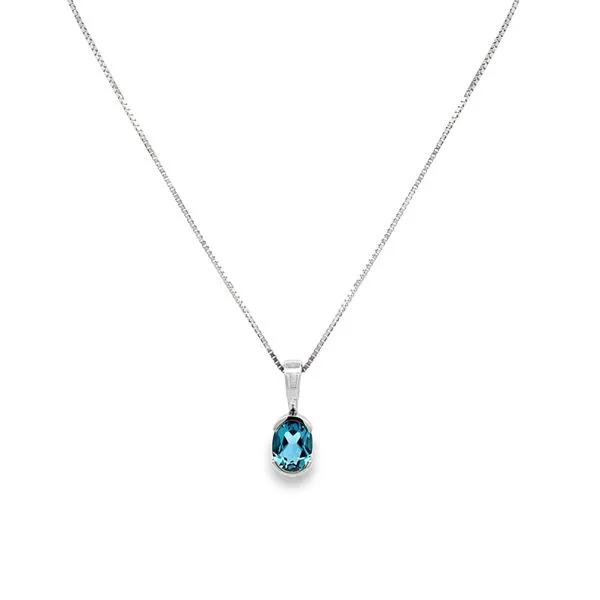 Oval Blue Topaz Pendant