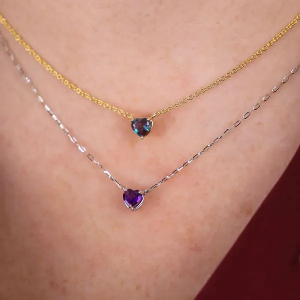 Created Alexandrite Heart Pendant