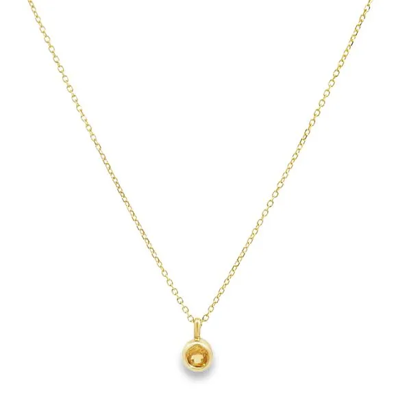 Citrine Bezel Set Solitaire Necklace