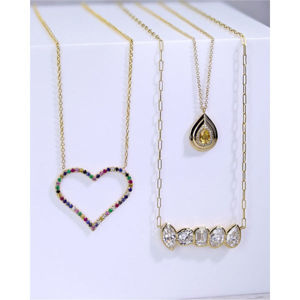 Citrine & Diamond Halo Pendant Image 3 Miner's Den Jewelers Royal Oak, MI