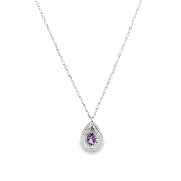 Amethyst & Diamond Pendant Image 2 Miner's Den Jewelers Royal Oak, MI