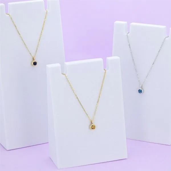 Citrine Bezel Set Solitaire Necklace Image 3 Miner's Den Jewelers Royal Oak, MI